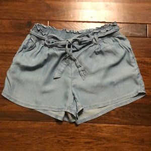 Aerie Medium Chambray Drawstring Paperbag Shorts